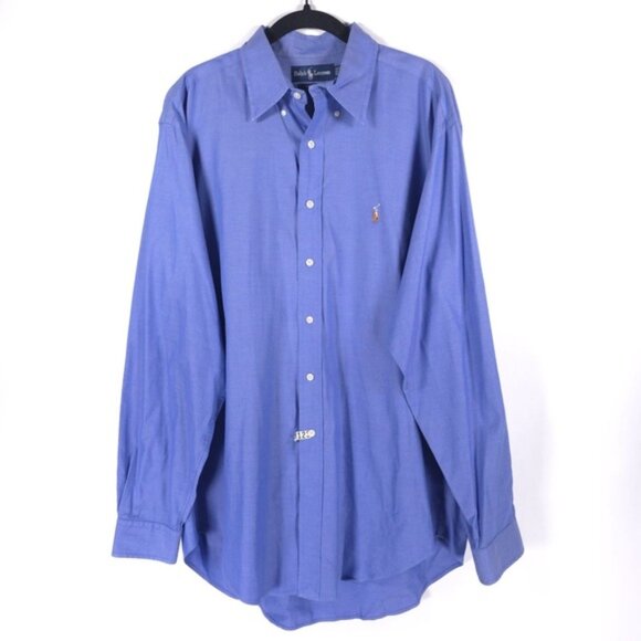 RALPH LAUREN YARMOUTH COTTON POINT OXFORD‎ Button Down Shirt Size 16 1/2 - 35 - Picture 1 of 11